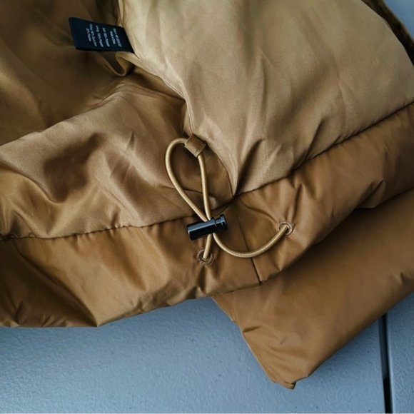 Jenni Kayne Womens S Dark Khaki Puffer Jacket NWT Feather Down Removable Hood - Picture 11 of 13